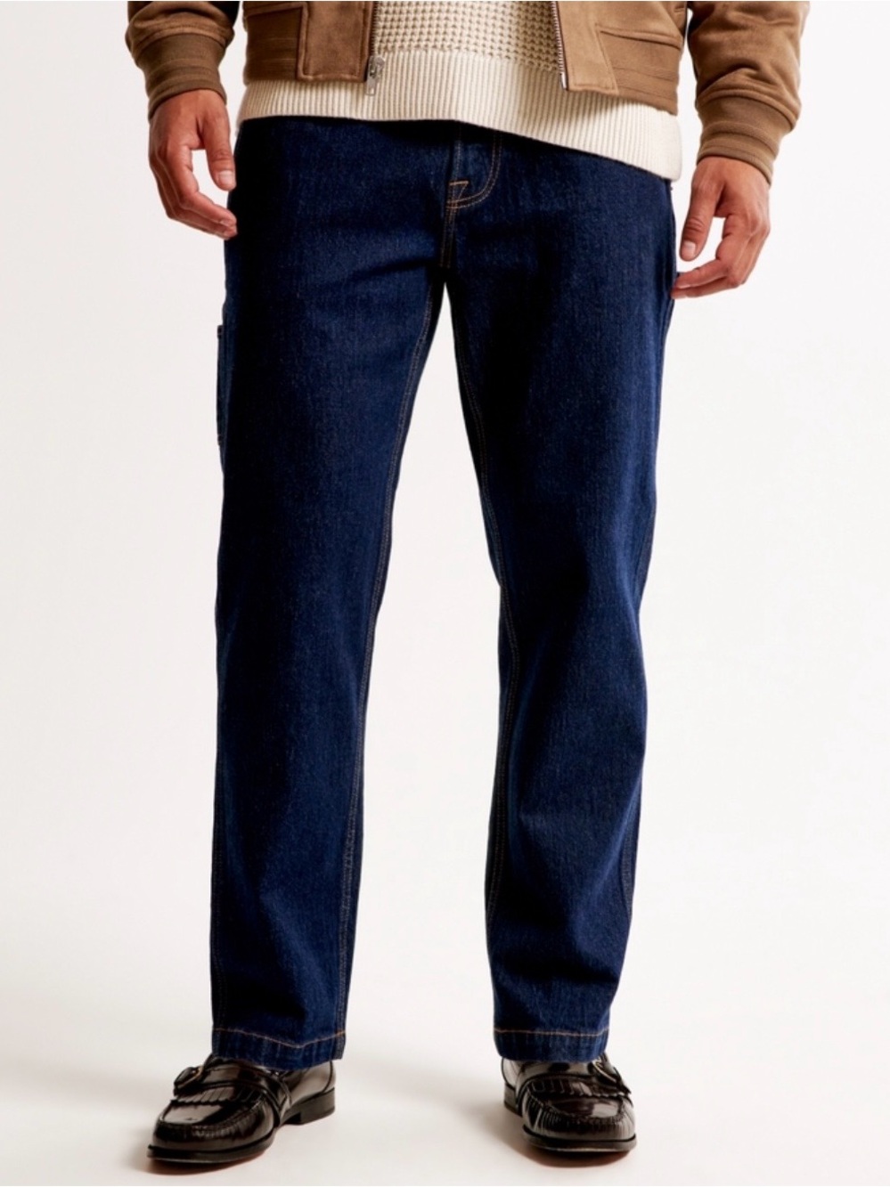 Men's Classic Straight Dark Blue Jeans
